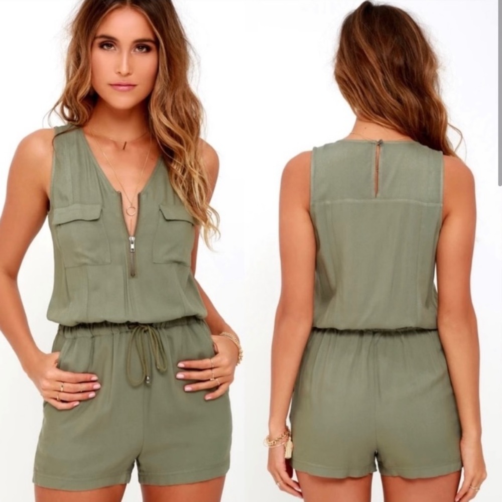 Olive + Oak Army Green Romper
